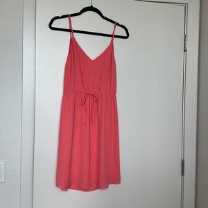 Babaton coral dress with tie waist